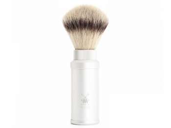 Mhle Reise Rasierpinsel Silvertip Fibre silberfarben matt