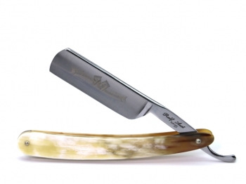 Ralf Aust Rasiermesser 6/8 Zoll Karbonstahl Rundkopf Horngriffschalen