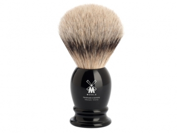 Mhle Rasierpinsel CLASSIC Dachshaar Silberspitz Fu Edelharz schwarz 21mm Ringgre