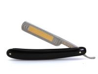 DOVO Solingen Rasiermesser Edelstahl Micarta anthrazit, vollhohl, Goldtzung