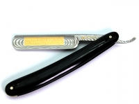 DOVO Solingen Rasiermesser Edelstahl Micarta anthrazit, vollhohl, Goldtzung