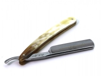 Ralf Aust Rasiermesser 6/8 Zoll Karbonstahl Rundkopf Horngriffschalen