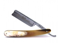 Ralf Aust Rasiermesser 6/8 Zoll Karbonstahl spanischer Kopf Horngriffschalen